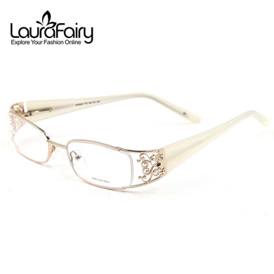Eyewear Frame Optical Glasses  Carved Eyeglasses Women Optical Glasses Frame Stainless Steel Acetate Temple Spring