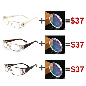 Eyewear Frame Optical Glasses  Carved Eyeglasses Women Optical Glasses Frame Stainless Steel Acetate Temple Spring