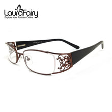 Carica l&#39;immagine nel visualizzatore di Gallery, Eyewear Frame Optical Glasses  Carved Eyeglasses Women Optical Glasses Frame Stainless Steel Acetate Temple Spring