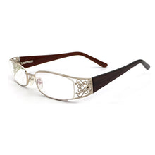 Carica l&#39;immagine nel visualizzatore di Gallery, Eyewear Frame Optical Glasses  Carved Eyeglasses Women Optical Glasses Frame Stainless Steel Acetate Temple Spring
