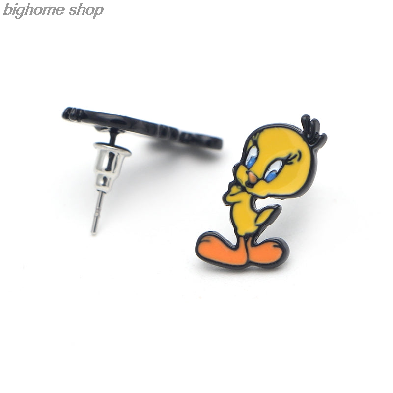 F491 2018 Cute Cartoon Animation Tweety Birds Stud Earrings For Women Gift Fashion Jewelry Accessories Kids Gift