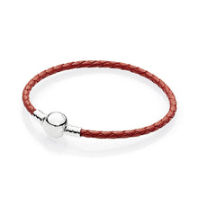 Load image into Gallery viewer, 100% 925 Sterling Silver Charming Round Buckle Head Basic Leather Hand Strap Classic Casual Women Suitable Gift Original
