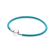 Load image into Gallery viewer, 100% 925 Sterling Silver Charming Round Buckle Head Basic Leather Hand Strap Classic Casual Women Suitable Gift Original