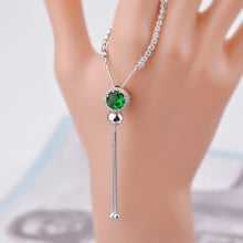 Carica l'immagine nel visualizzatore di Gallery, 925 Sterling Silver Bracelet for Women With Cubic Zircon Crystal Charm Bracelets Wedding Jewelry Gift For Woman Adjustable