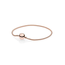 Load image into Gallery viewer, FAHMI100% Sterling Silver Classic Logo Round Chain Rose Gold Gold Color Bracelet Bangle Bracelet for DIY Ladies Gift Jewelry Fac