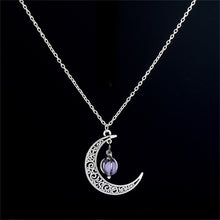 Carica l&#39;immagine nel visualizzatore di Gallery, 2017 Nuova collana luminosa Hot Moon, gioielli con gemme di fascino, placcato argento, regali di Halloween 