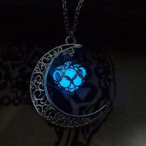 2017 Nuova collana luminosa Hot Moon, gioielli con gemme di fascino, placcato argento, regali di Halloween 