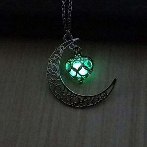 2017 Nuova collana luminosa Hot Moon, gioielli con gemme di fascino, placcato argento, regali di Halloween 