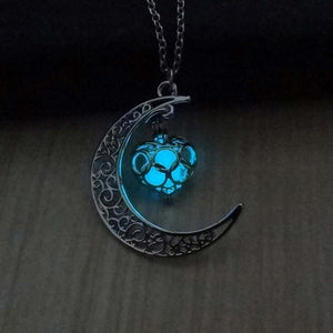 2017 Nuova collana luminosa Hot Moon, gioielli con gemme di fascino, placcato argento, regali di Halloween 