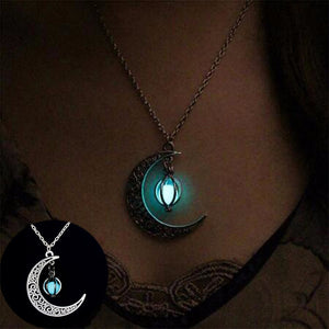 2017 Nuova collana luminosa Hot Moon, gioielli con gemme di fascino, placcato argento, regali di Halloween 