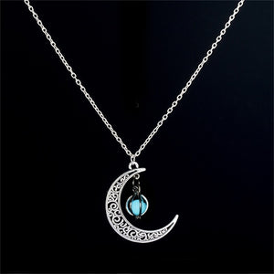 2017 Nuova collana luminosa Hot Moon, gioielli con gemme di fascino, placcato argento, regali di Halloween 