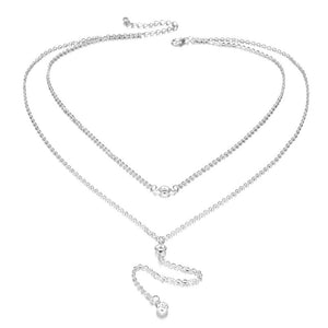Charm Gold Color Boho Beach Sexy Body Jewelry Crystal Necklace Fashion Beach Multilayer Crystal Pendant Necklace