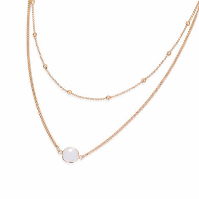Fashion Natural crystal 2 layer choker necklace gold color opal stone pendant necklace for women jewelry 4 colors