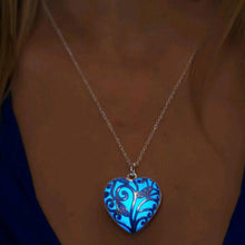 Load image into Gallery viewer, Luminous Silver Hollow Glowing Stone Pendant Necklace Statement Chocker Pendants Necklace For Women Halloween Gifts 2018