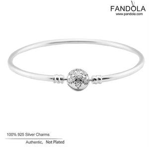 Unique Snowflake Bracelets & Bangles 925 Sterling Silver Moments Bangles for Women Bracelet Femme Valentines D Gift