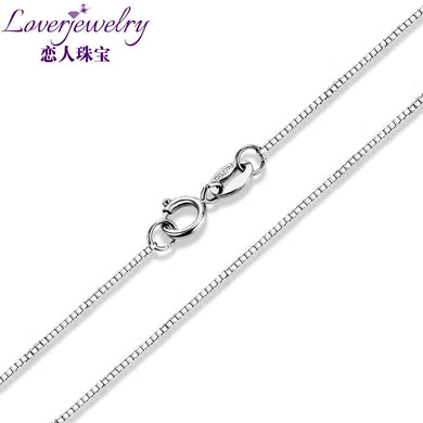 FASHION BOX CHAIN NECKLACE IN SOLID 18K/750 WHITE GOLD LENGTH 18 About 45cm
