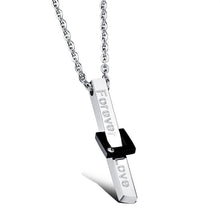 Carica l&#39;immagine nel visualizzatore di Gallery, Brand Couple Necklaces Men Women lover&#39;s Pendants Fashion Jewelry style Black Rose gold Color stainless steel Chain