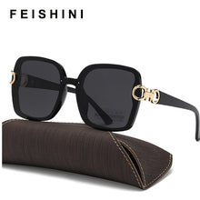 Load image into Gallery viewer, FEISHINI 2023  Big Square Sunglasses Women Vintage Transparent Goggle Oversized Sun glasses Ladies UV400 Protection