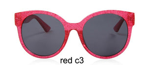 FEISHINI Stars Shine Plastic Frame Festival RED Cat eye Sunglasses Ladies Mirror 2023 GG Women Glasses UV Protector