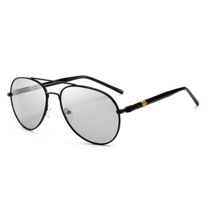 FELRES Men Metal Frame Photochromic Polarized Oval Sunglasses UV400 Outdoor Eyewear Driving Fishing Hiking Glasses F209