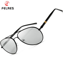 Load image into Gallery viewer, FELRES Men Metal Frame Photochromic Polarized Oval Sunglasses UV400 Outdoor Eyewear Driving Fishing Hiking Glasses F209