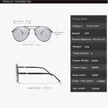 Load image into Gallery viewer, FELRES Men Metal Frame Photochromic Polarized Oval Sunglasses UV400 Outdoor Eyewear Driving Fishing Hiking Glasses F209