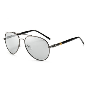 FELRES Men Metal Frame Photochromic Polarized Oval Sunglasses UV400 Outdoor Eyewear Driving Fishing Hiking Glasses F209