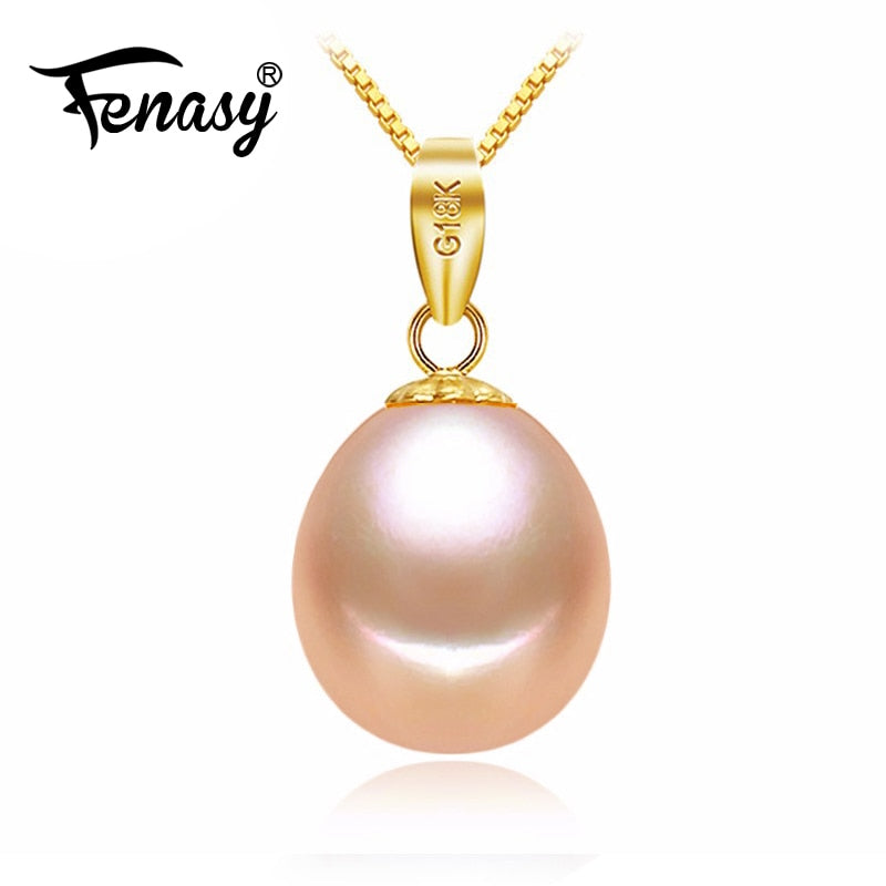 18K Gold peandant pink pearl Jewelry necklaces & pendant for lovers brand party pearl pendants send s925 silver necklaces