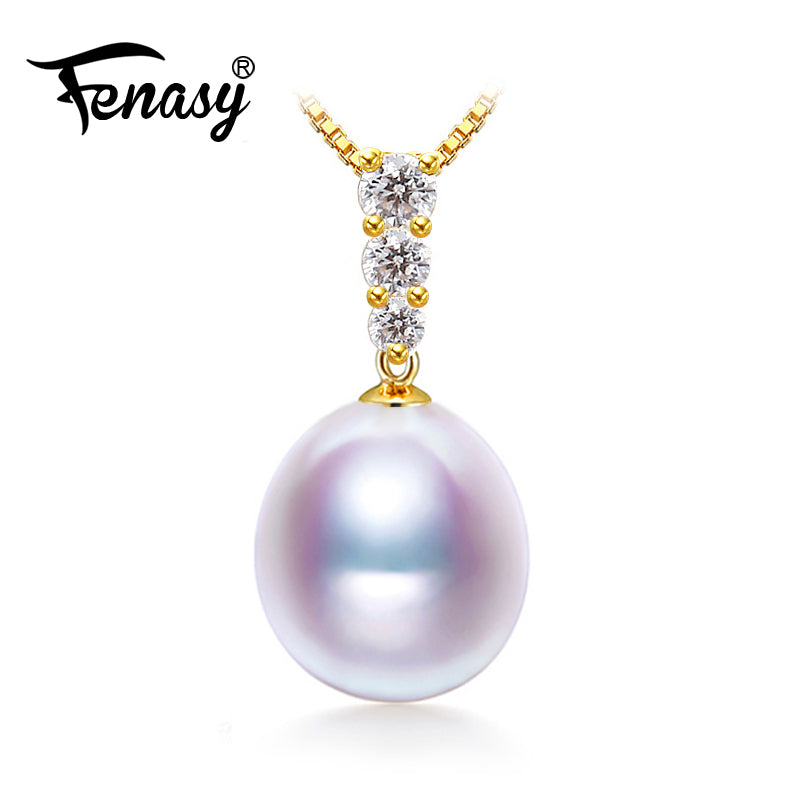 18K Gold pendant pearl Jewelry necklaces & pendant for lovers fine jewelry pearl pendants send s925 silver necklaces
