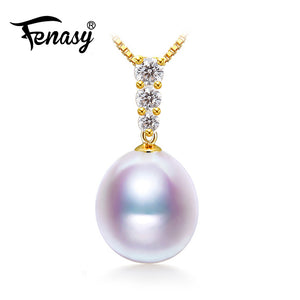 18K Gold pendant white pearl Jewelry necklaces & pendants,gold pendant necklace women send 925 silver necklace