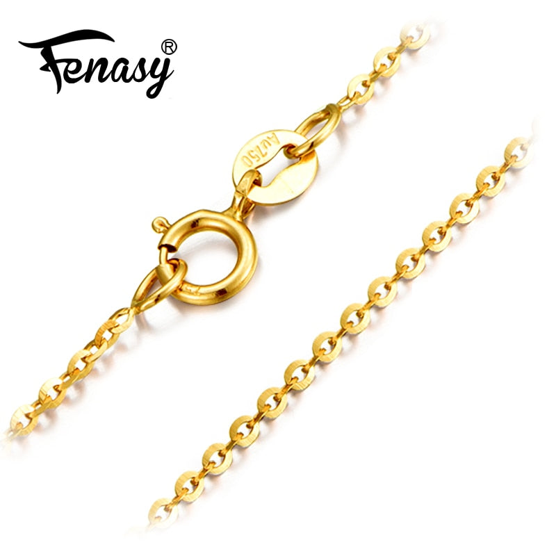 Genuine 18K Yellow Rose Gold Chain Cost Pure 18K white Gold Necklace for love Best Gift For women tendy necklaces