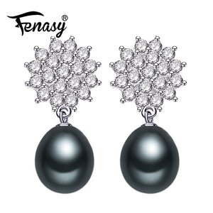 Natural Pearl earrings Pearl Jewelry retro Choker for Women Casual Style 2016 Jewelry 8-9mm Pearl Charm Bohemia earrings