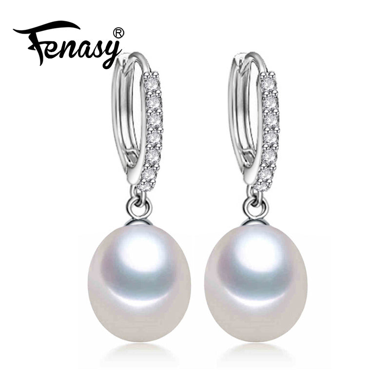 Pearl Jewelry earrings, natural Pearl with The circular earrings, gift for Women fashion earrings high quality with box