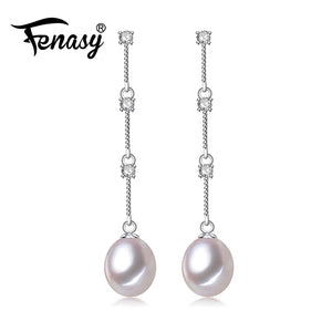 drop earrings, Pearl Earrings,925-sterling-silver Long Earrings Jewelry Aliexpress wedding fine jewelry