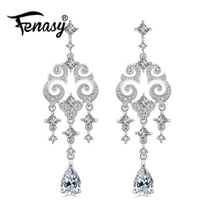 wedding party Happiness Totem Tassel earrings for bridal jewelry gorgeous cubic zirconia long earring for women gift