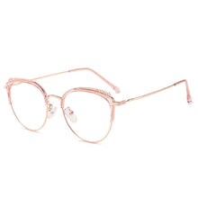 Load image into Gallery viewer, FENCHI Metal Computer Cat Eye Glasses Frame Men Women Vintage Prescription Eyeglasses Retro Rose Gold Optical Frame Eyewear