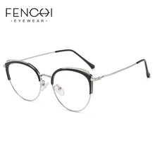 Load image into Gallery viewer, FENCHI Metal Computer Cat Eye Glasses Frame Men Women Vintage Prescription Eyeglasses Retro Rose Gold Optical Frame Eyewear