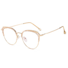 Load image into Gallery viewer, FENCHI Metal Computer Cat Eye Glasses Frame Men Women Vintage Prescription Eyeglasses Retro Rose Gold Optical Frame Eyewear