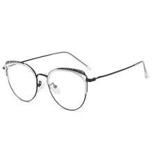 Load image into Gallery viewer, FENCHI Metal Computer Cat Eye Glasses Frame Men Women Vintage Prescription Eyeglasses Retro Rose Gold Optical Frame Eyewear