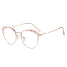 Load image into Gallery viewer, FENCHI Metal Computer Cat Eye Glasses Frame Men Women Vintage Prescription Eyeglasses Retro Rose Gold Optical Frame Eyewear