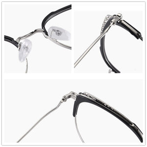 FENCHI Metal Computer Cat Eye Glasses Frame Men Women Vintage Prescription Eyeglasses Retro Rose Gold Optical Frame Eyewear