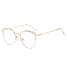 Load image into Gallery viewer, FENCHI Metal Computer Cat Eye Glasses Frame Men Women Vintage Prescription Eyeglasses Retro Rose Gold Optical Frame Eyewear