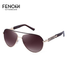 Load image into Gallery viewer, FENCHI Pink Blue Sunglasses Women Brand Designer Pilot Women Glasses Rose Gold Pink Frame Zonnebril Dames Oculos Feminino