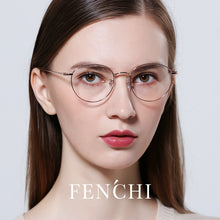 Load image into Gallery viewer, FENCHI  Unisex Man Woman Glasses frame Retro Round Glasses Transparent Metal Eyeglass Frame oculos de grau feminino