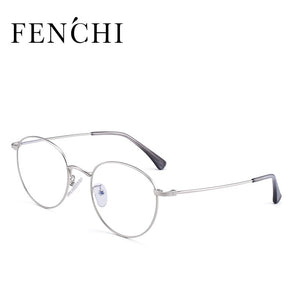FENCHI  Unisex Man Woman Glasses frame Retro Round Glasses Transparent Metal Eyeglass Frame oculos de grau feminino