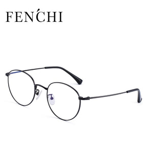 FENCHI  Unisex Man Woman Glasses frame Retro Round Glasses Transparent Metal Eyeglass Frame oculos de grau feminino