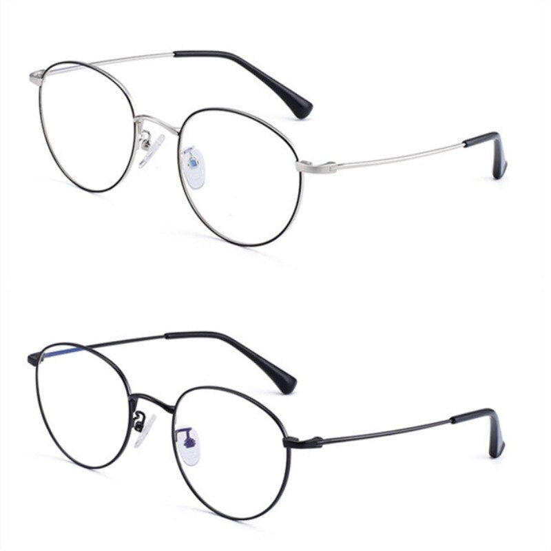 FENCHI  Unisex Man Woman Glasses frame Retro Round Glasses Transparent Metal Eyeglass Frame oculos de grau feminino