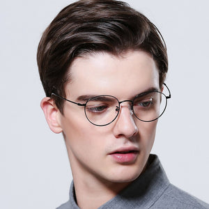 FENCHI  Unisex Man Woman Glasses frame Retro Round Glasses Transparent Metal Eyeglass Frame oculos de grau feminino