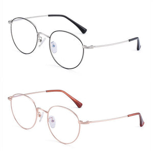 FENCHI  Unisex Man Woman Glasses frame Retro Round Glasses Transparent Metal Eyeglass Frame oculos de grau feminino