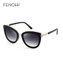 Load image into Gallery viewer, FENCHI cat eye women sunglasses female sun glasses  black white brand designer vintage punk oculos de sol feminino lunettes